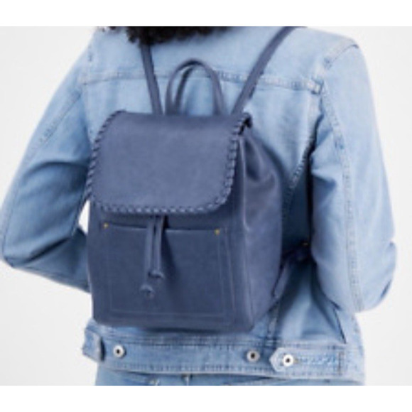 Style & Co Whip-stitch Backpack Medium Bag Faux Blue Leather main image 4